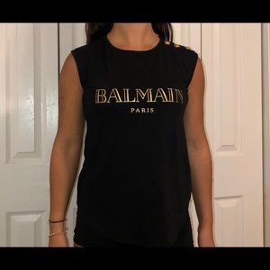 Balmain muscle tank top with logo WORN ONCE (NWOT)